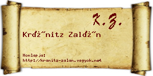 Kránitz Zalán névjegykártya